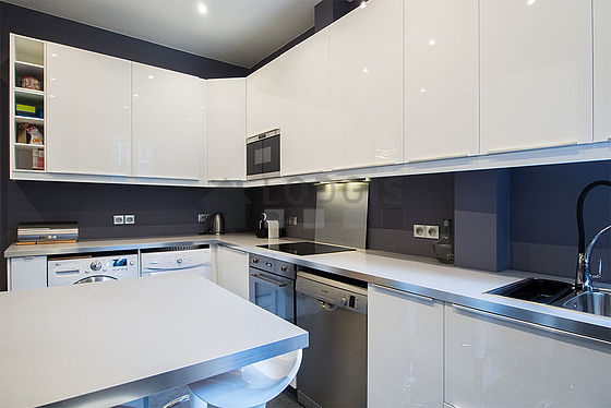 Kitchen equipped with crockery