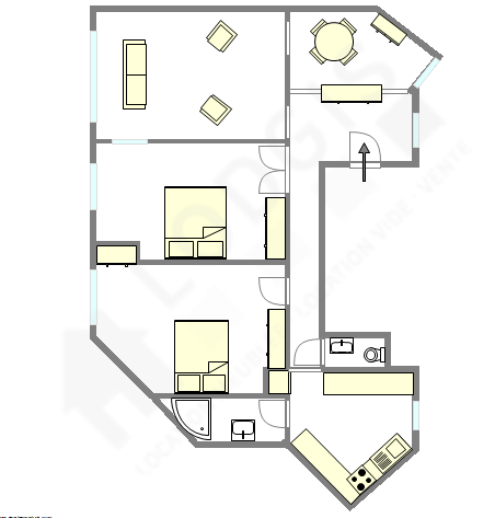 Квартира Париж 9° - Интерактивный план