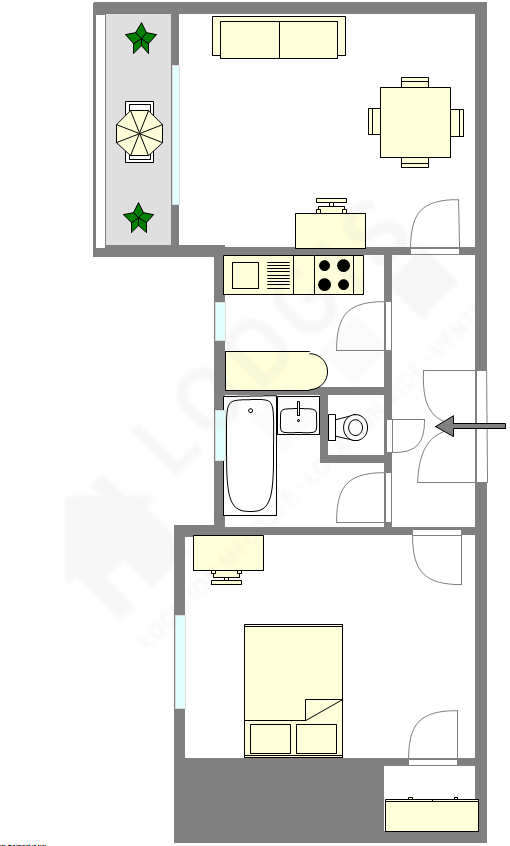 Apartamento Paris 17° - Plano interativo