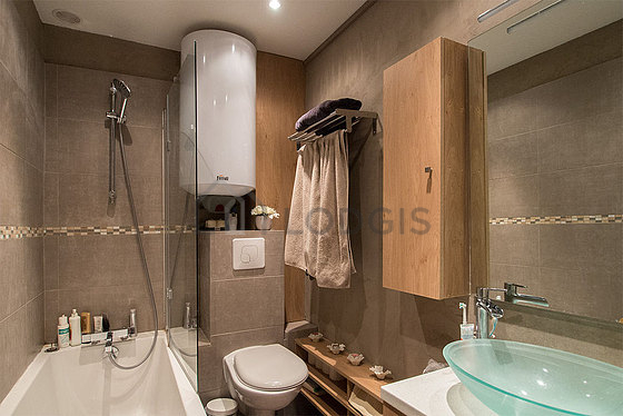 Bathroom with tile floor