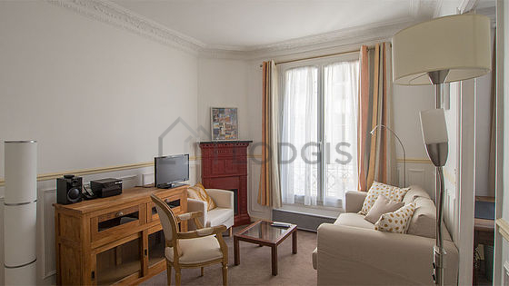 Living room with the carpeting floor