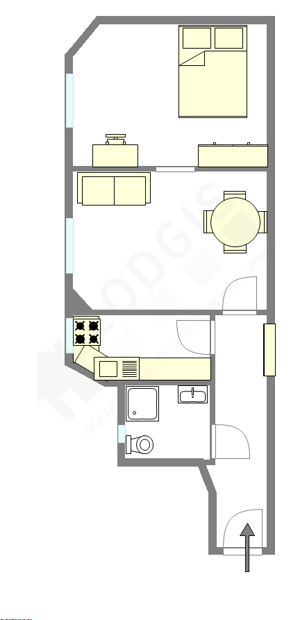 Appartement Paris 20° - Plan interactif