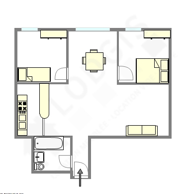 Appartement Paris 13° - Plan interactif
