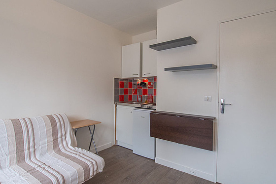 Kitchen with wooden floor