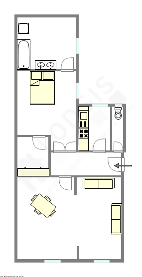 公寓 巴黎17区 - 平面图