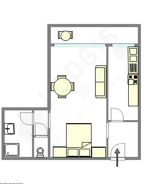 Apartamento Paris 12° - Plano interativo