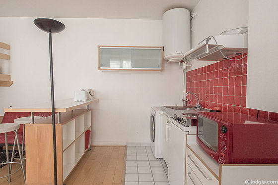 Kitchen equipped with washing machine, dryer, refrigerator, freezer