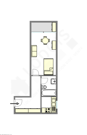 Appartement Paris 15° - Plan interactif