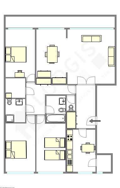 Wohnung Paris 13° - Interaktiven Plan