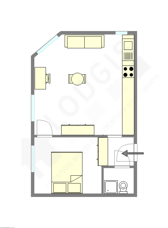 Apartamento Paris 18° - Plano interativo