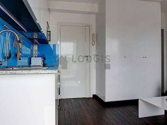 Kitchen equipped with washing machine, dryer, refrigerator, freezer