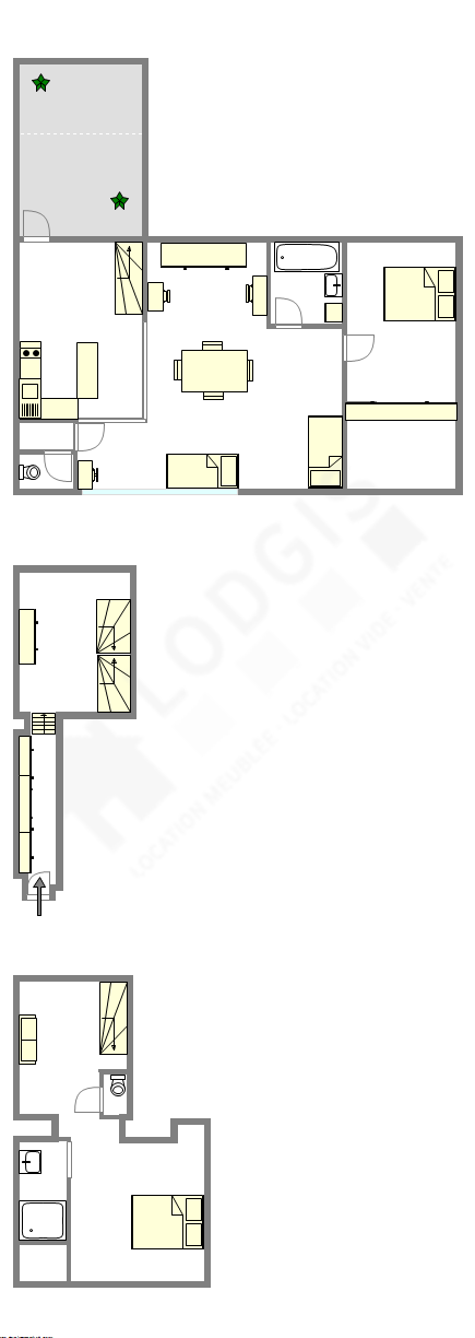 三层式公寓  - 平面图
