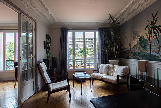 Living room with wooden floor