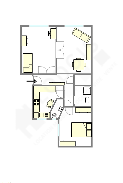 Apartment Paris 15° - Interactive plan