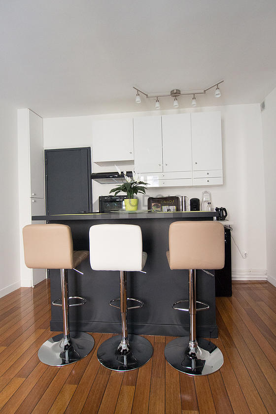 Great kitchen with wooden floor