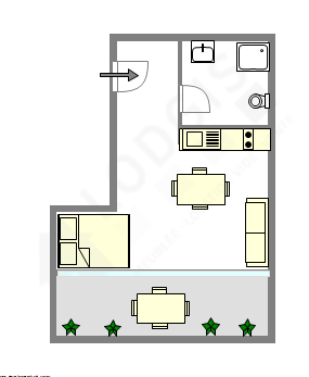 Квартира Париж 14° - Интерактивный план