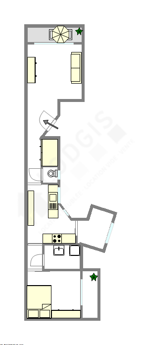 Квартира Париж 18° - Интерактивный план