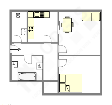 Квартира Париж 15° - Интерактивный план
