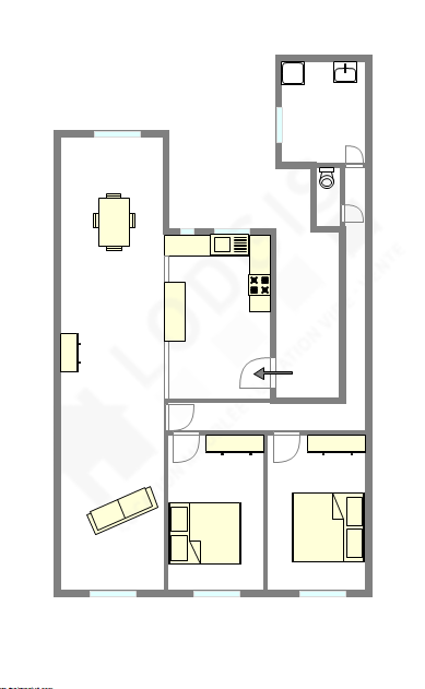 公寓 巴黎13区 - 平面图