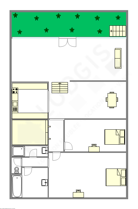 Appartement Paris 14° - Plan interactif