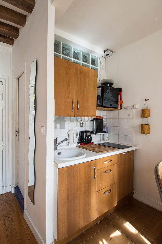 Kitchen with wooden floor