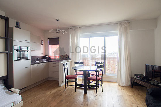 Very quiet living room furnished with 1 sofabed(s) of 140cm, 1 bed(s) of 140cm, tv, 1 chair(s)