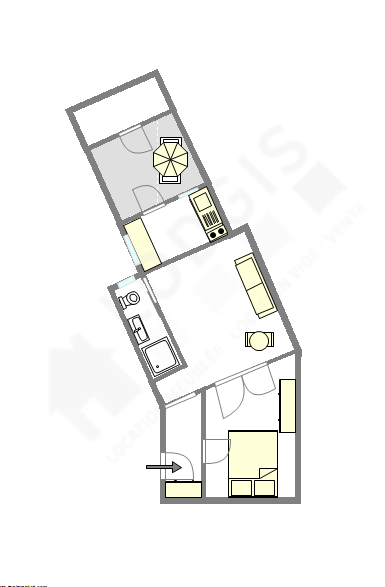 Квартира Париж 15° - Интерактивный план