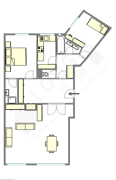 Wohnung Paris 12° - Interaktiven Plan