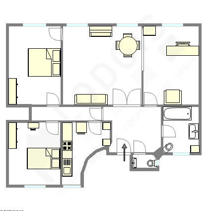 Appartement Paris 17° - Plan interactif