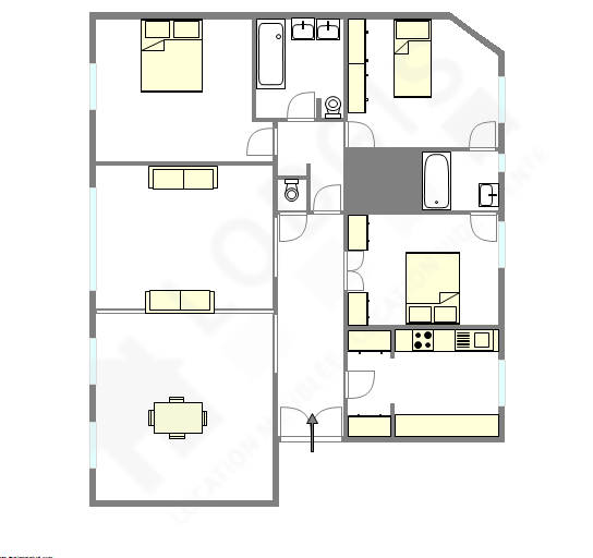 Квартира Париж 16° - Интерактивный план