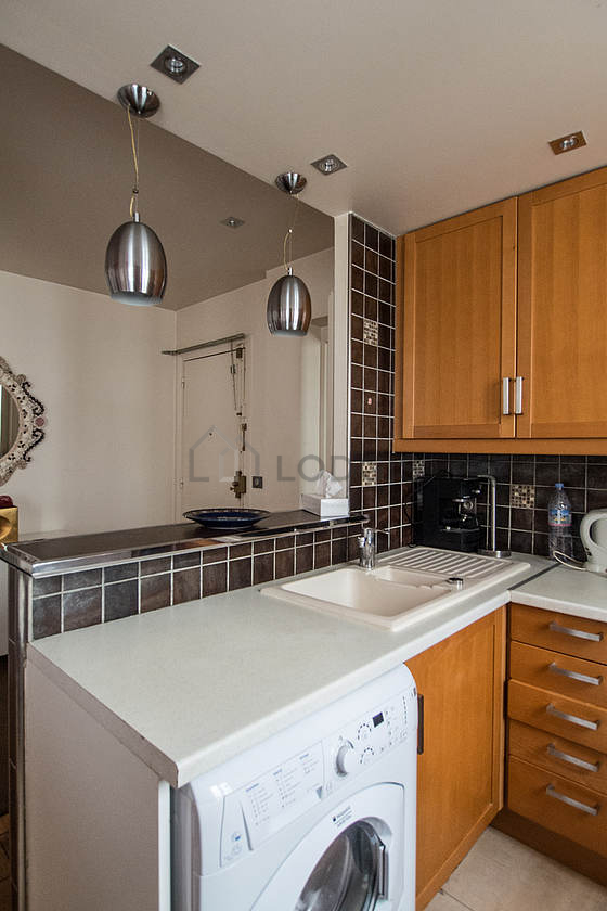 Kitchen equipped with stool