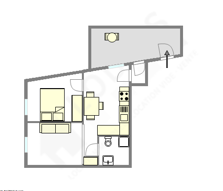 Квартира Париж 4° - Интерактивный план