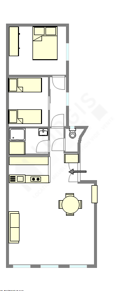 Apartamento Paris 6° - Plano interativo