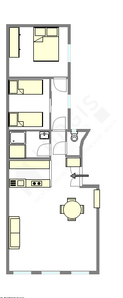 公寓 巴黎6区 - 平面图