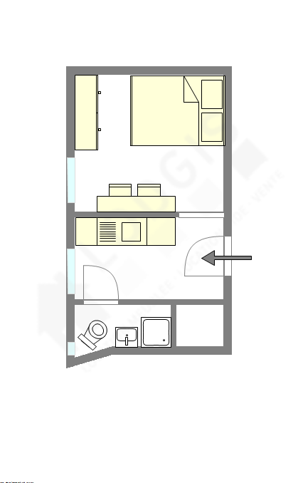公寓 巴黎15区 - 平面图