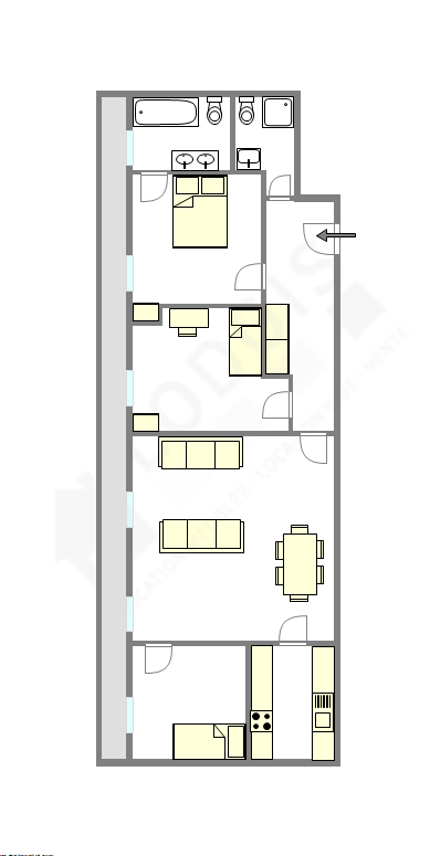 公寓 巴黎12区 - 平面图