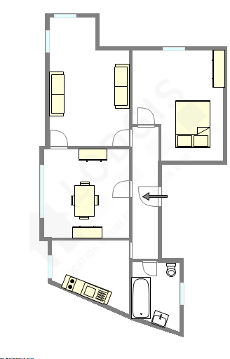 公寓 巴黎6区 - 平面图