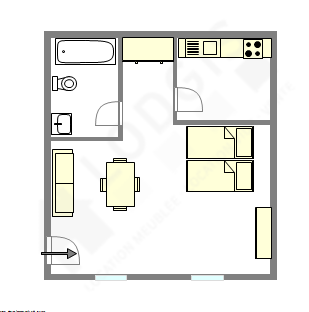 Apartment Paris 2° - Interactive plan