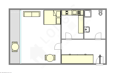 Appartement Paris 15° - Plan interactif