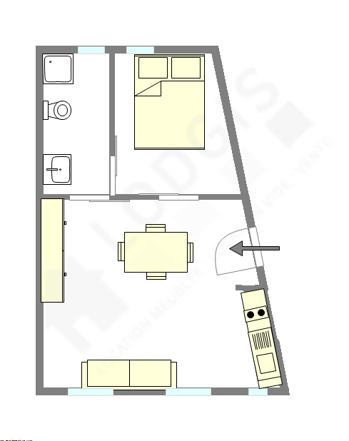 Appartement Paris 18° - Plan interactif