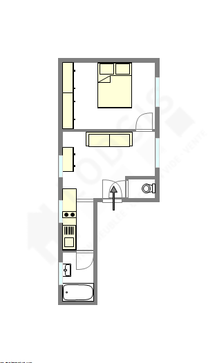 Apartamento Paris 13° - Plano interativo