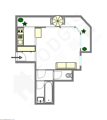 Квартира Париж 15° - Интерактивный план