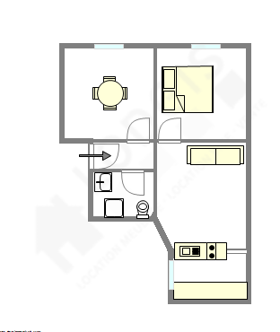 Квартира Париж 15° - Интерактивный план