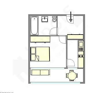 Apartment Paris 14° - Interactive plan