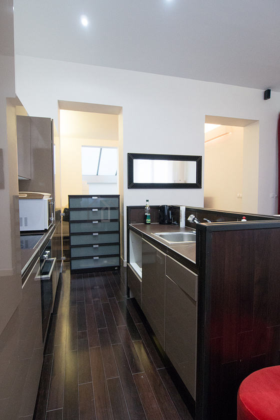 Great kitchen with wooden floor