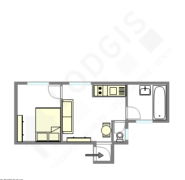Квартира Париж 11° - Интерактивный план