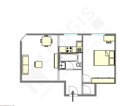 Appartement Paris 15° - Plan interactif