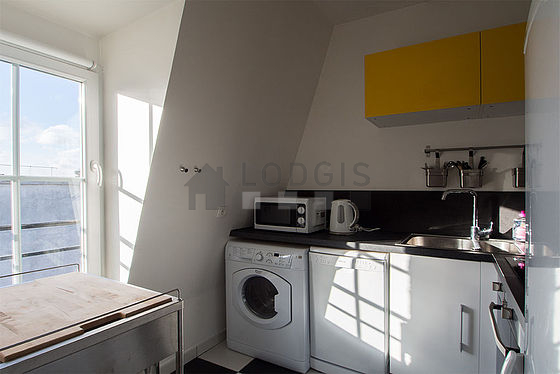 Beautiful kitchen with tile floor