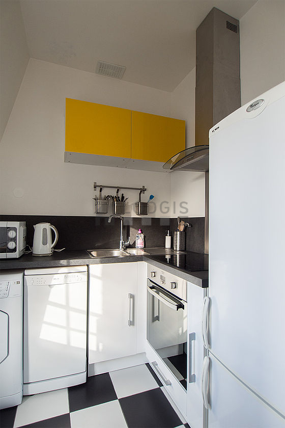 Kitchen equipped with crockery