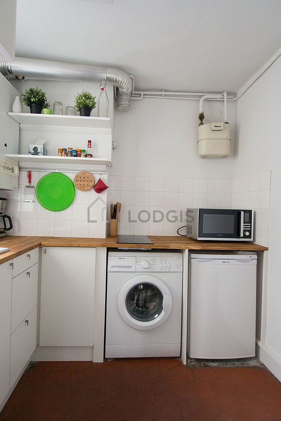 Beautiful kitchen with floor tiles floor
